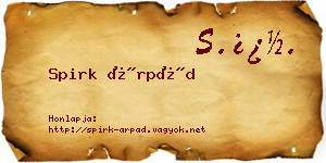 Spirk Árpád névjegykártya